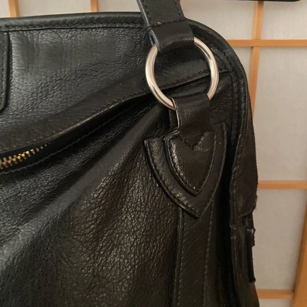 Marc JACOBS Black Wellington Fulton Leather Satchel Bag Large Purse Tote $1300